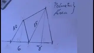 &Aacute;rea y per&iacute;metro de trapezoide dadas 4 medidas de 2 tri&aacute;ngulos is&oacute;sceles