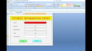 Data Entry Form Creation using Excel