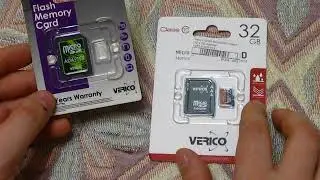 Распаковка карты памяти Verico 32GB MicroSDHC Class 10 + SD Adapter (VFE3 32G V1E)