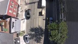 Drone over Queen Street West Toronto  1080P