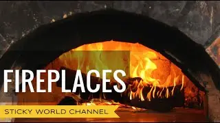 BURNING WOOD IN THE FIREPLACE: BRIGHT FLAMES & EMBERS