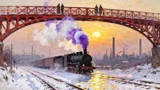 Monet's Winter Journey | A Nostalgic Steam Train Visual Poem | 4K