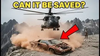Sacando un Lamborghini Countach de un precipicio rocoso