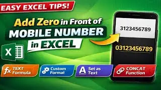 Как добавить 0 к номеру телефона в Excel | Добавить 0 перед номером мобильного телефона в Excel з...