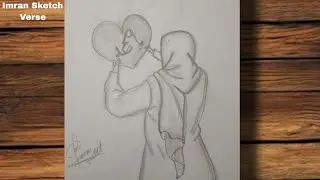 How to draw a beautiful hajabi girl holding Allah name frame _pencil sketch //drawing totorial 