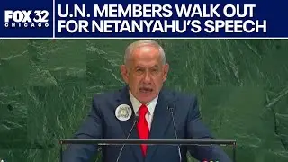 UN members walk out on Israeli PM Netanyahu as he blasts push for Palestinian state