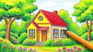 How To Draw a House step by step | Hoe Drawing #drawing