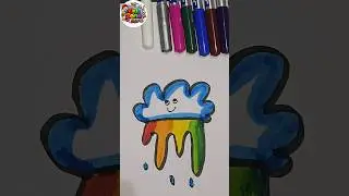 Cute Cloud Rainbow Drawing ☁️🌈 | Kids Art