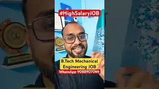 B.Tech Mechanical Engineering JOB ₹20500/- in Hand [Permanent JOB] #highsalaryjob #mechanicaljobs
