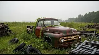 ASMR Car Restoration Full Rebuild of 1954 Ford F100 from Abandoned Condition to Looking New