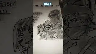 team 7 drawing #anime #drawing  #youtubeshorts #obito  #kakashi #art