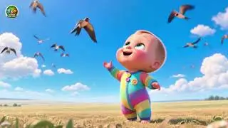 Baby Flying the Birds 🐦✨ Fun Sky Adventure Song for Kids | Nursery Rhyme