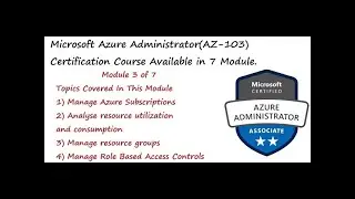 Microsoft Azure Administrator(AZ-103) Certification Course Module 3