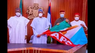 Anambra Dep. Governor dumps APGA for APC, meets Buhari along with Imo Gov. Hope Uzodinma at Aso Rock