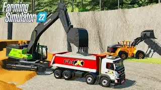 FS22 Volvo Excavator & Dump Truck Loading | Realistic Construction Simulation Gameplay