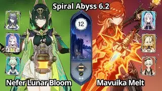 C0 Nefer Lunar Bloom & C0 Mavuika Melt - Spiral Abyss Floor 12 (6.2) Genshin Impact