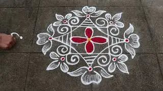 Simple Daily Flower Rangoli Designs | 5x1 Dots Small Muggulu |Easy Flower Kolam Designs With Borders