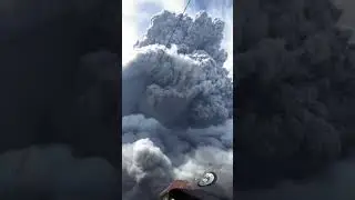 After volcano eruption Vast smoke balloon in air #shorts #incredible wonder nature