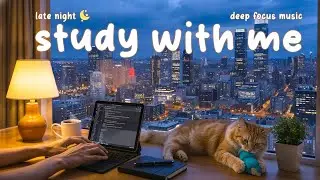 🌙 3-HOUR STUDY WITH ME | Tokyo Night View ⏳ Pomodoro 🎹 Calm Piano
