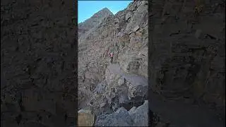 Narrow ledge on Pyramid Peak #shorts #climbing #hiking #aspen #14ers #pyramid #mountains #cliff