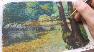 Painting a River Landscape in Guache | PLEIN AIR