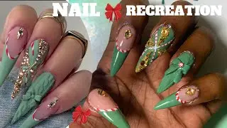 Christmas Nail Inspo/3D🎀/ Solid-Gel Install #beginnernails beginnernails #nailideas #nailideas #gelx