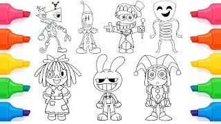 Amazing Digital Circus Coloring Pages | Jax Pomni Caine Ragatha Zooble Gangle Kaufmo