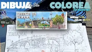 Dibuja 🎨 en la calle, colorea luego de memoria. Sketch on place, color it later from memory.