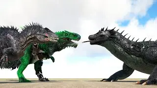 VARAN vs. SAVAGE ACRO and CYBER MACROCERCODRACO | ARK Dino Battle 🦎