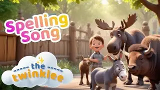In the Zoo Part 9 |  Spelling Song for Kids | Moose - Donkey - Bison