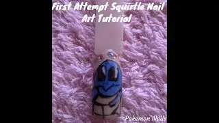 First Attempt Squirtle Nail Art Tutorial Pokemon Nails