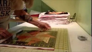 Squaring up the quilt blocks...