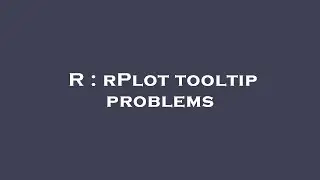 R : rPlot tooltip problems