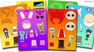 Sprunki Humanized Edition Sticker Book DIY 👫 스프런키 휴먼에디션 스티커Asmr