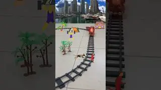 dog is chasing the man while the train approaching fast.  #train #dog #shorts #shortsfeed #kerata