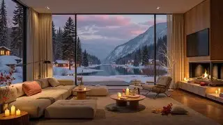 Relaxing Luxury Guitar Winter Cabin Music ~ Calm Acoustic Melodies & Cozy Fireplace Chill