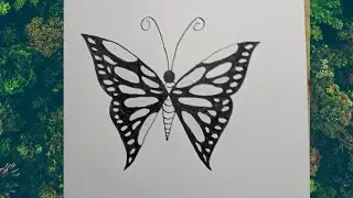 butterfly drawing short video/Easy butterfly drawing/how to draw a beautiful butterfly 