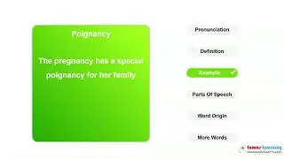 POIGNANCY - Definition, pronunciation, grammar, meaning - Practice grade 8 vocabulary