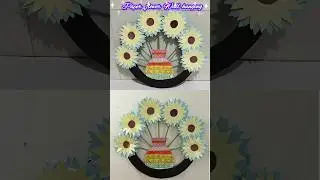 Beautiful Paper Flower Wall Hanging Craft🌼/Paper Wall hanging craft #shorts #craft #diy #wallhanging