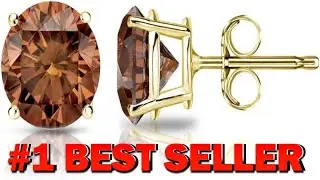 1 4 to 2 Carat Brown Diamond Round Stud Earrings in 14k Gold - B00TAHTS5C
