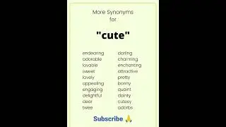 Synonyms Of Cute short video #cute #shortvideo #shorts #short #synonyms #ytshorts #yt