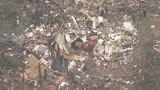 Lee County, Alabama tornado: AERIALS raw video shows damage