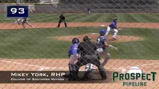 Mikey York Prospect Video, RHP, College of Southern Nevada