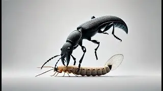 The Ruthless Hunter: The Devil's Coach Horse Beetle vs. Moth Larva