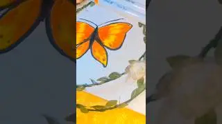 butterfly with brush pen.. #richu baby #brushpen #art #coloring #satisfying #drawing