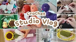Crochet Studio Vlog ⭐ Market Prepping, New Yarn Storage, Pack orders with me, week in the life!