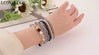 LOYALLOOK 6 Sets Bohemian Stackable Bead Bracelets  . Buy now   