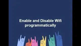 On and Off WiFi programmatically using java in android studio
