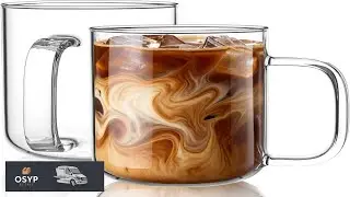 Glass Coffee Mugs 20 oz Ice coffee cups Large Clear Tea Cups