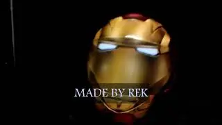 IRON MAN WITH GLOWING EYES MOTORCYCLE HELMET AIRBRUSHED SPEED AND STRENGTH SS1000